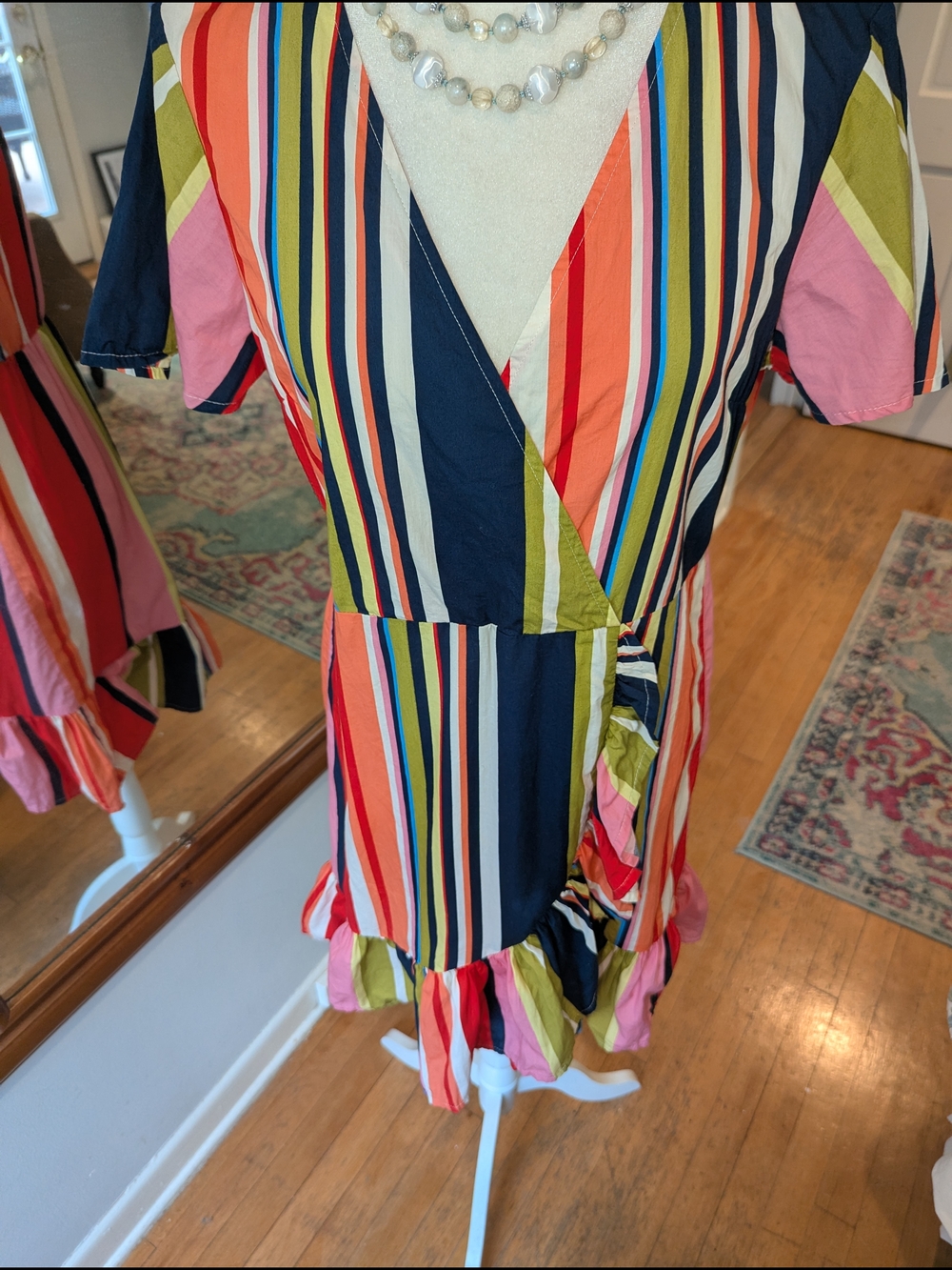 Bright Multi-Stripe Ruffle Dress - Picture 6 of 8
